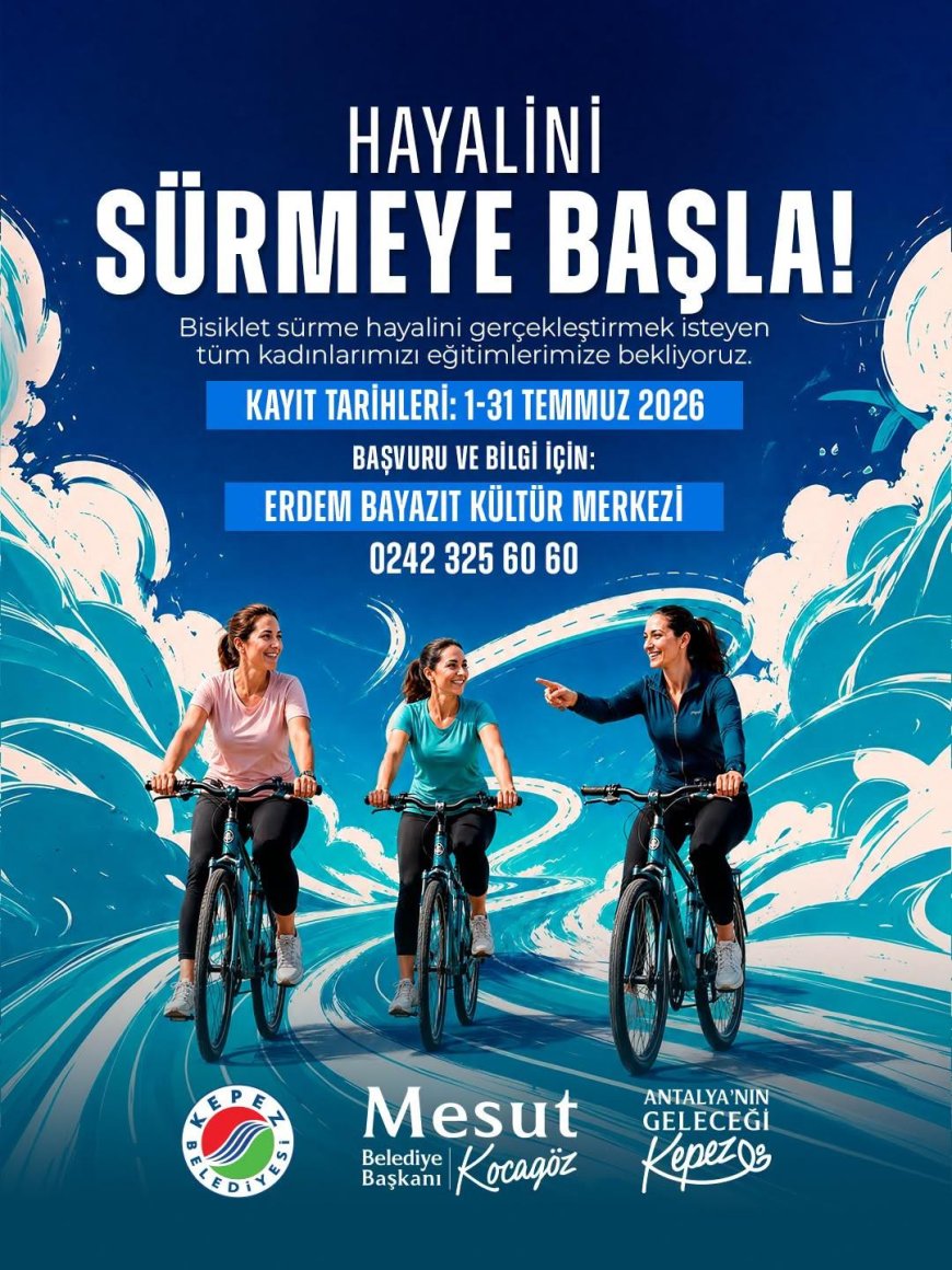 Kepez’de Kadınlar Hayallerine Pedal Çeviriyor: Ücretsiz Bisiklet Eğitimleri Sürüyor.