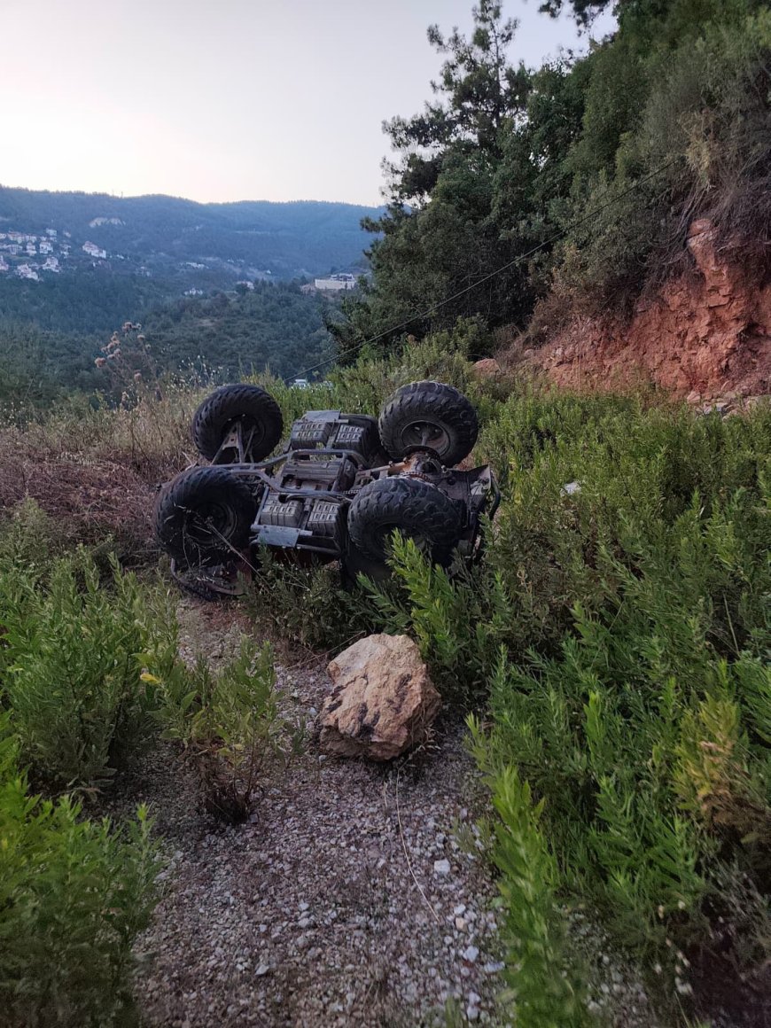 Alanya'da ATV 20 metrelik uçuruma yuvarlandı! Azerbaycanlı sürücü yaralandı