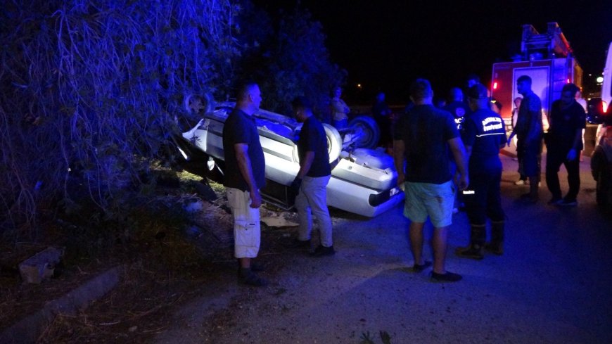 Manavgat'ta Pehlivanın Kullandığı Otomobil Takla Attı: 4 Yaralı