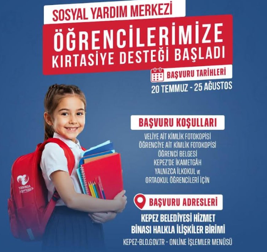 Kepez Belediyesi'nden öğrencilere kırtasiye desteği