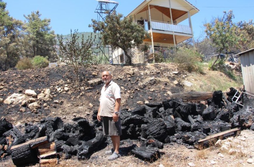 Kumluca'daki Orman Yangınında Emekli İtfaiyeci Evini Alevlerden Kurtardı