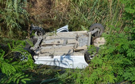 Manavgat'ta Kontrolden Çıkan Otomobil Dereye Uçtu! Kaza Anı Kamerada