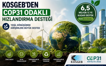 KOSGEB’den COP31 Odaklı Hızlandırma Desteği: Girişimlere 6,5 Milyon TL’ye Kadar Destek