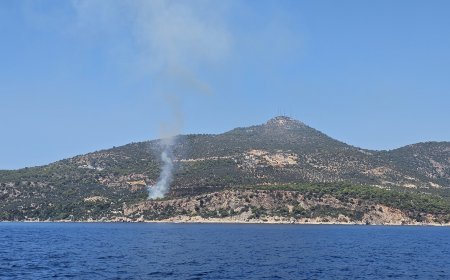Kaş’ta Makilik Alanda Çıkan Yangın Kısa Sürede Söndürüldü