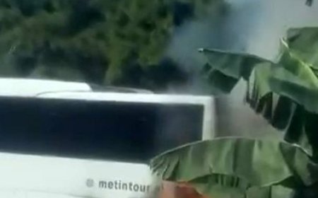Alanya’da Tur Otobüsünde Yangın Paniği: Motor Bölümü Alev Aldı
