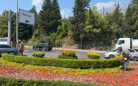 Kemer Atatürk Caddesi’nde Peyzaj ve Bakım Çalışması Yapıldı