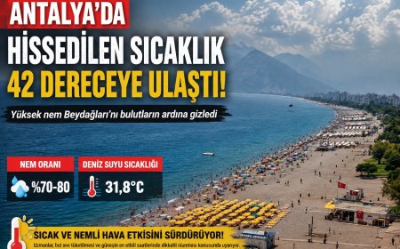 Antalya’da Hissedilen Sıcaklık 42 Dereceye Ulaştı: Beydağları Bulutlara Gizlendi