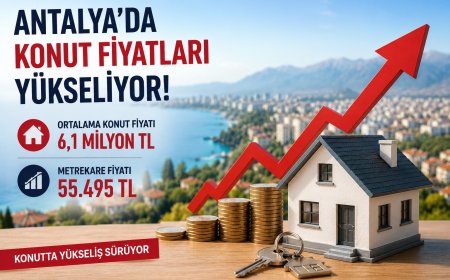 Antalya’da Konut Fiyatları 6,1 Milyon TL’ye Ulaştı: Metrekare Fiyatı 55 Bin 495 TL