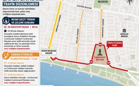 30 Ağustos’ta Antalya’da Bazı Yollar Trafiğe Kapatılacak