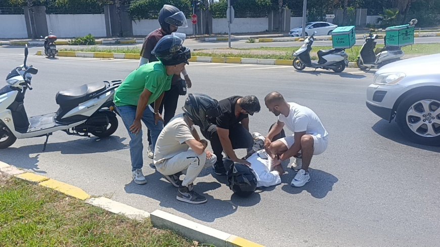Manavgat'ta İtfaiyeye Yol Vermek İsterken Kaza Yaptı! O Anlar Kamerada