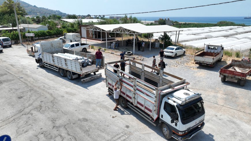 Büyükşehir’den yangınzede üreticilere sera naylonu desteği