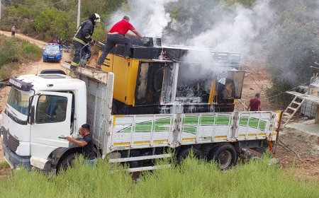 Gazipaşa’da kamyon üzerindeki jeneratörde yangın