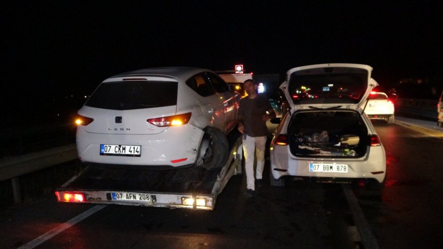 Manavgat’ta köpeğe çarpan araç devrildi: 6 araçlı zincirleme kaza