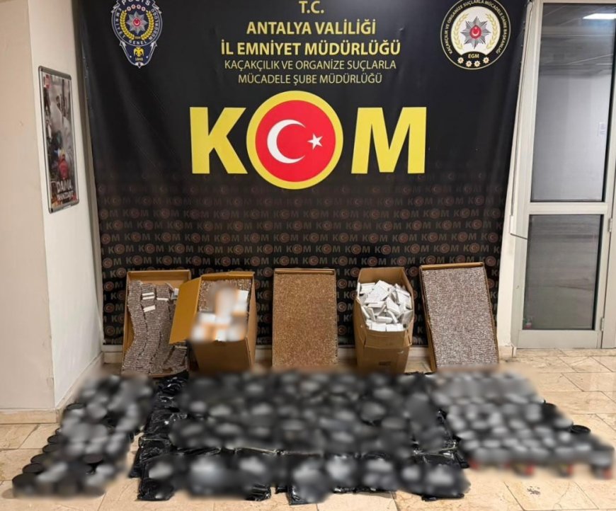 Antalya’da Kaçakçılık Operasyonları: Binlerce Paket Sigara, Tütün ve 787 Litre İçki Ele Geçirildi