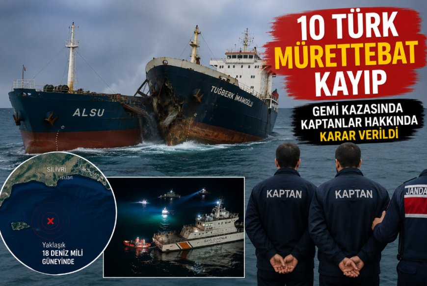 10 Türk Mürettebat Kayıp: Gemi Kazasında 2 Kaptan Tutuklandı