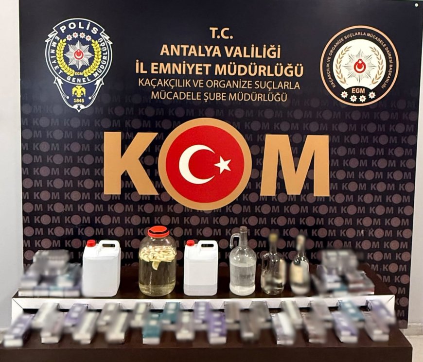 Antalya’da 2 haftalık operasyon bilançosu: Çok sayıda şüpheli tutuklandı, kaçak ürünler ele geçirildi