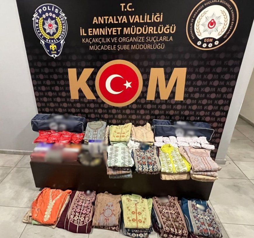 Antalya’da 2 haftalık operasyon bilançosu: Çok sayıda şüpheli tutuklandı, kaçak ürünler ele geçirildi