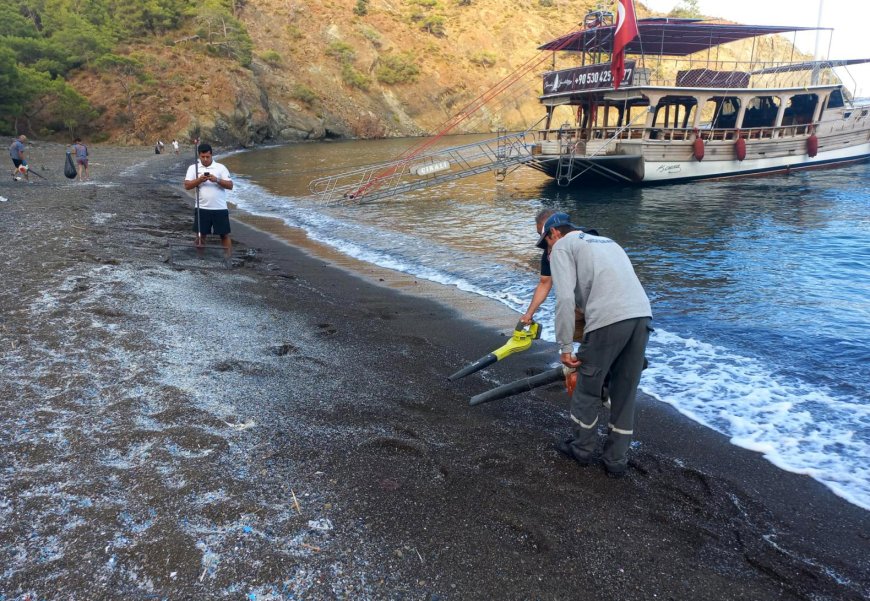 Kemer’de ulaşımı zor koylarda çevre temizliği yapıldı