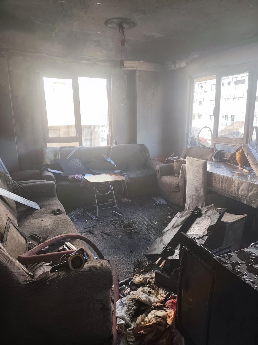 Alanya’da 5 katlı apartmanın en üst katında yangın
