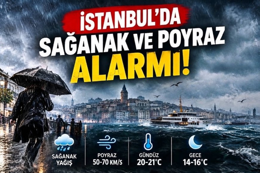 İstanbul’da Sağanak ve Poyraz Alarmı: Sıcaklıklar 14 Dereceye Kadar Düşecek