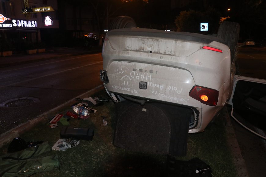 Antalya’da otomobil takla attı: 19 yaşındaki sürücü yaralandı