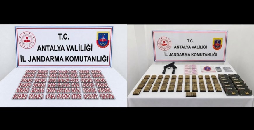 Antalya’da uyuşturucu operasyonu: 2 şüpheliye yönelik aramada silah ve binlerce fişek ele geçirildi
