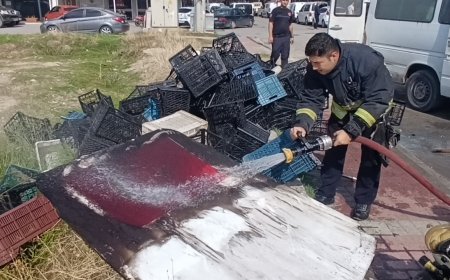 Manavgat'ta kamyonet alev alev yandı! İtfaiye erinin Türk bayrağına gösterdiği özen dikkat çekti