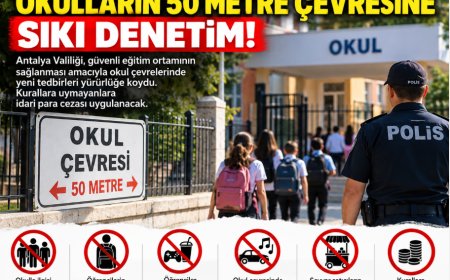 Antalya'da okulların 50 metre çevresine sıkı denetim! Kurallara uymayanlara para cezası