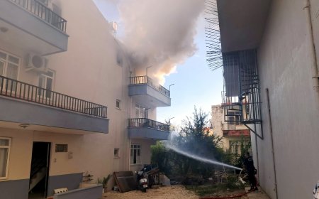 Antalya Serik'te yangında canını hiçe saydı! Balkona tırmanıp mahsur kalan kediyi kurtardı