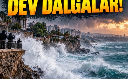 Antalya'da fırtına ve sağanak etkili oldu! Dev dalgalar kıyıyı dövdü