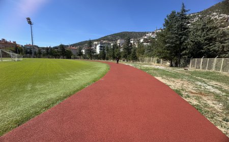 Antalya'nın Akseki ilçesinde bir ilk! Atatürk Stadı'na tartan pist yapılıyor