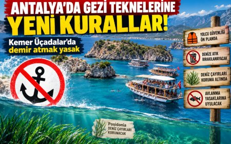 Antalya'da gezi teknelerine yeni kurallar! Kemer Üçadalar'da demir atmak yasak