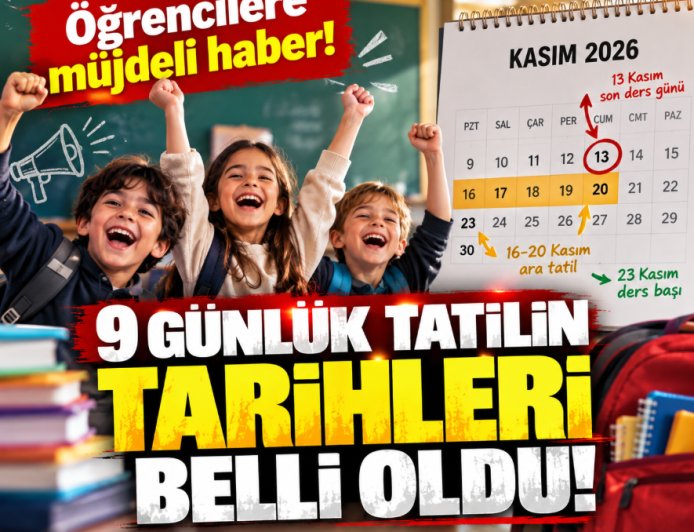 Öğrencilere 9 günlük tatil müjdesi: Kasım ara tatili ne zaman başlayacak, okullar ne zaman açılacak?