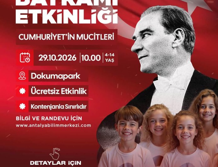 Antalya Bilim Merkezi’nde 29 Ekim’e özel ücretsiz çocuk atölyeleri