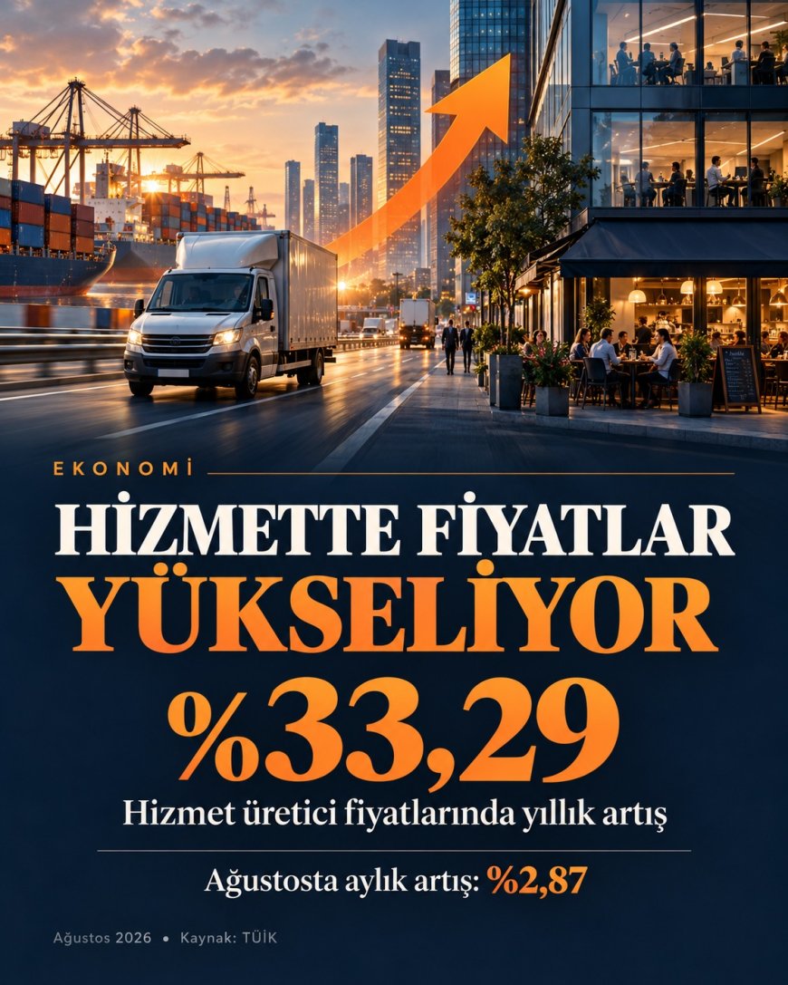 Hizmet üretici fiyatlarında yıllık artış yüzde 33,29 oldu