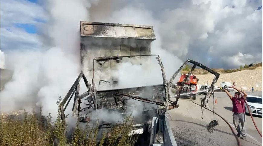 Manavgat’ta yanan kamyonun sürücüsü: İnsanlara zarar gelmesin diye kendimi yola attım