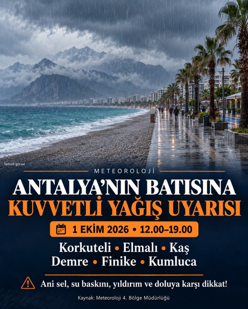 Antalya’nın batısı için kuvvetli yağış uyarısı: Saat verildi
