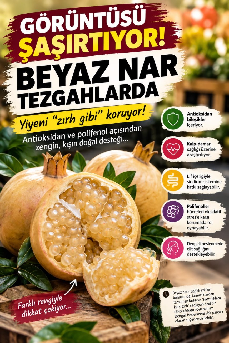 Beyaz nar tezgâhlarda yerini aldı: Farklı görünümüyle dikkat çekiyor