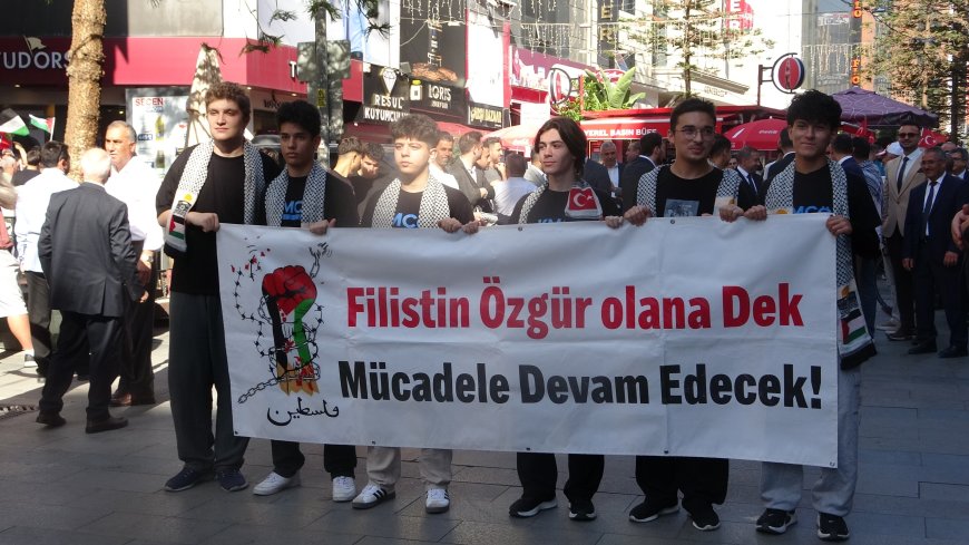 Antalya’da binlerce öğrenci Filistin için yürüdü