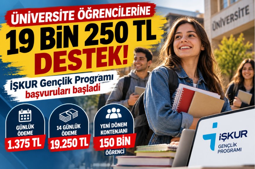Üniversite öğrencilerine 19 bin 250 TL destek! İŞKUR Gençlik Programı başvuruları başladı
