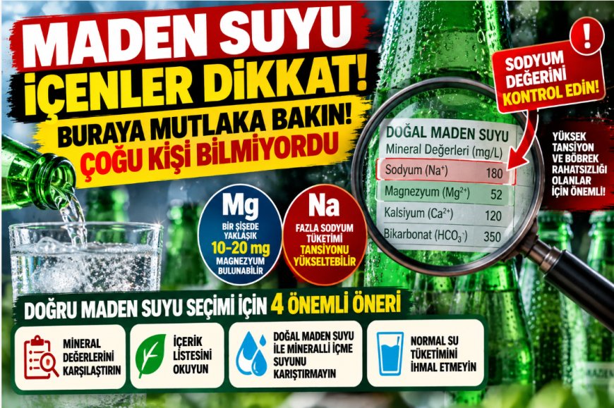 Maden suyu içenler dikkat! Şişenin üzerindeki bu değer sağlığınız için önemli