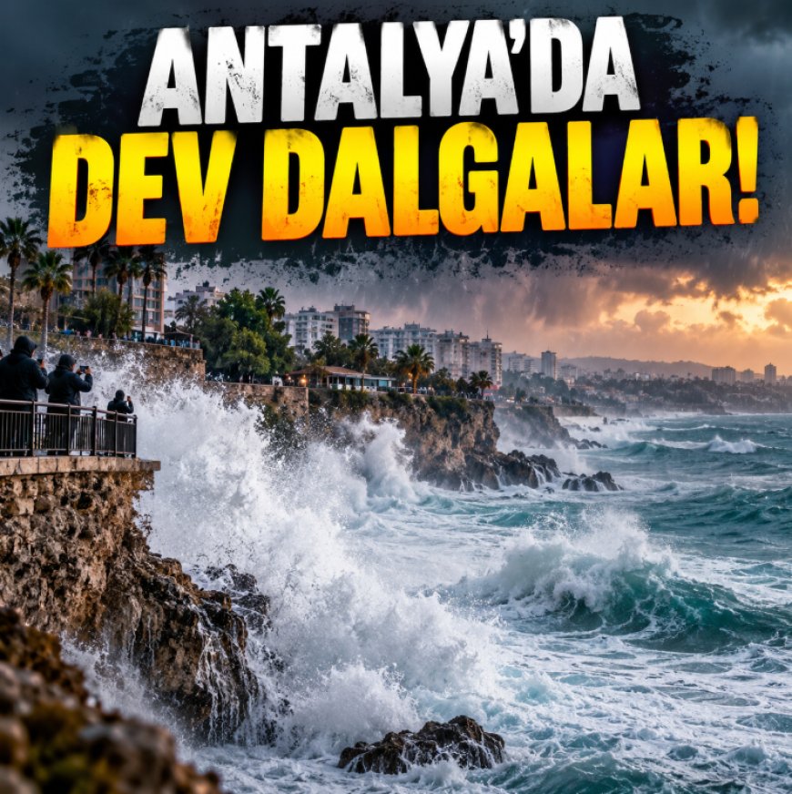 Antalya'da fırtına ve sağanak etkili oldu! Dev dalgalar kıyıyı dövdü