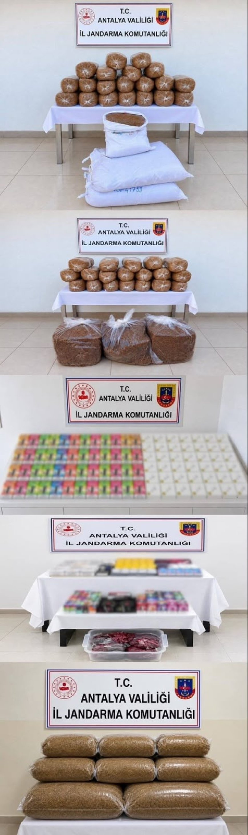 Antalya'da 4 ilçeye kaçak tütün operasyonu: 440 kilo tütün ve binlerce kaçak ürün ele geçirildi