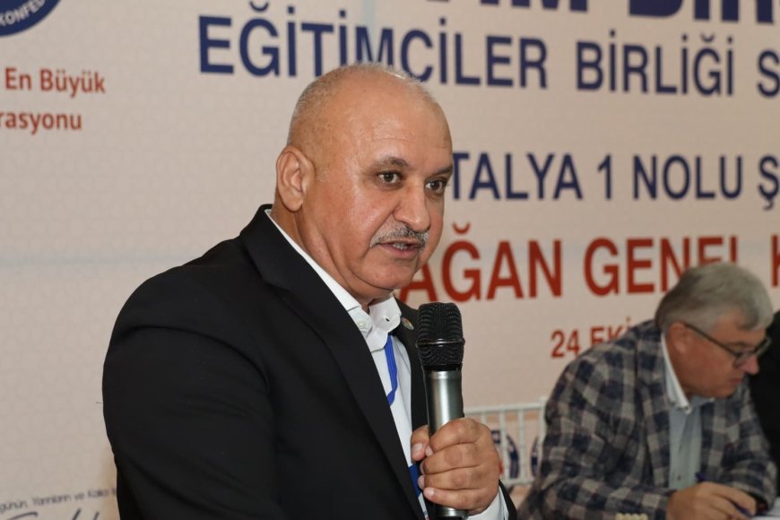 Eğitim-Bir-Sen Antalya’da Eyüp Bülent Miran 144 oyla yeniden başkan seçildi