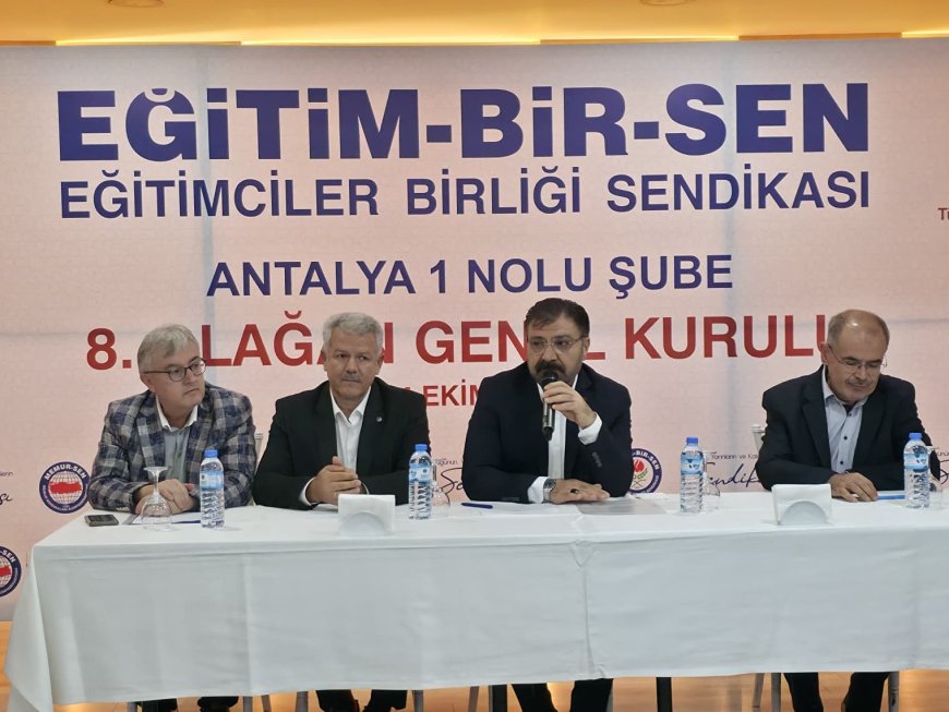 Eğitim-Bir-Sen Antalya’da Eyüp Bülent Miran 144 oyla yeniden başkan seçildi