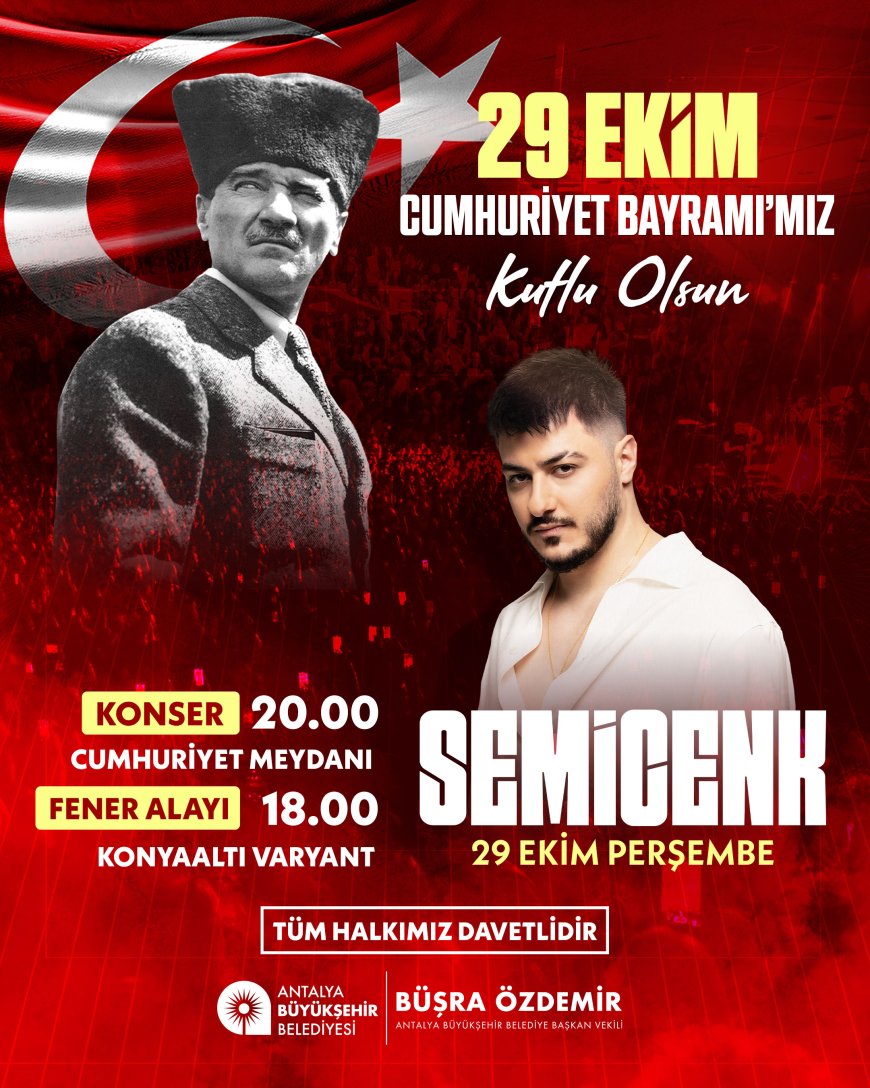 Antalya’da 29 Ekim programı: Fener alayı, Semicenk konseri ve ücretsiz ulaşım