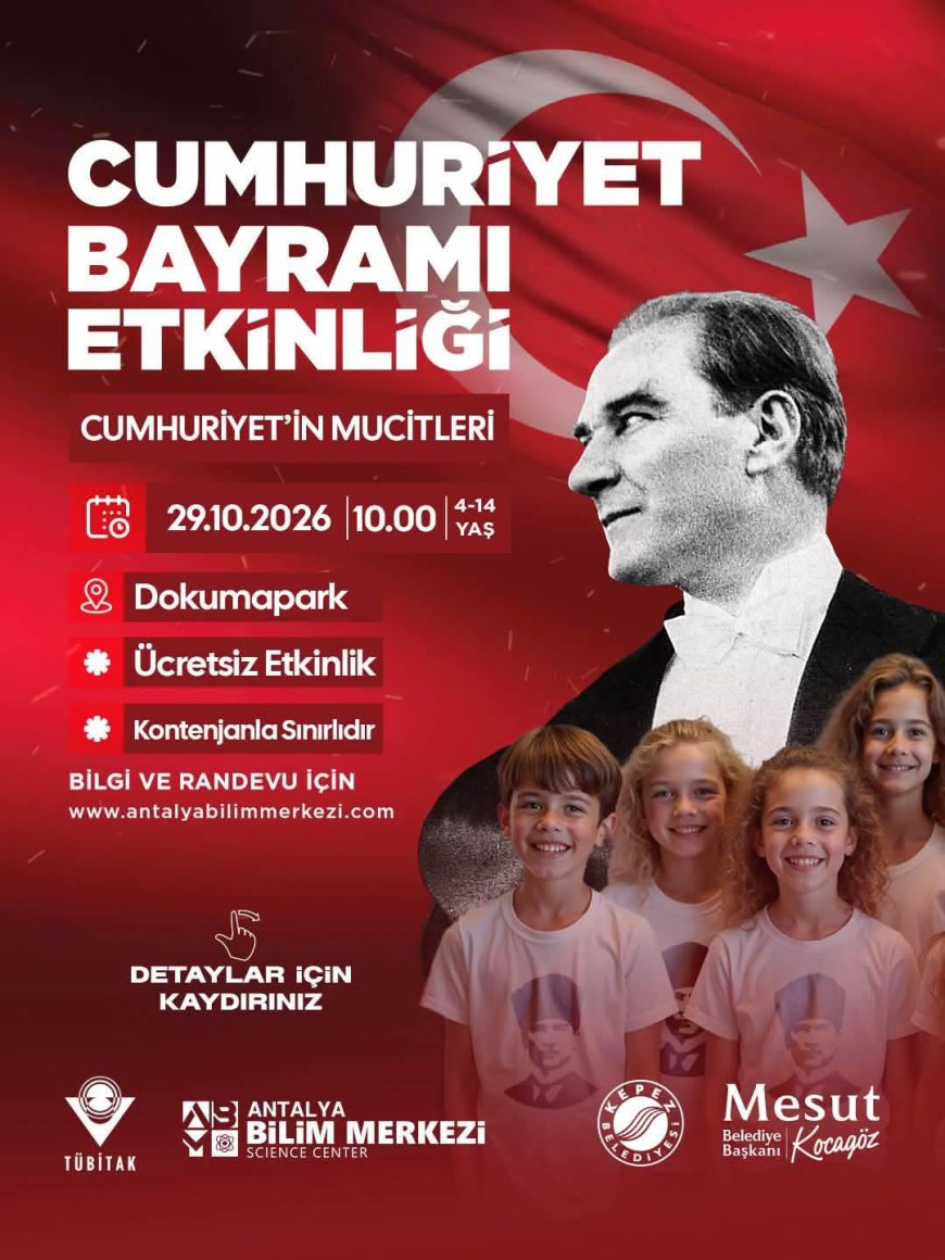 Antalya Bilim Merkezi’nde 29 Ekim’e özel ücretsiz çocuk atölyeleri