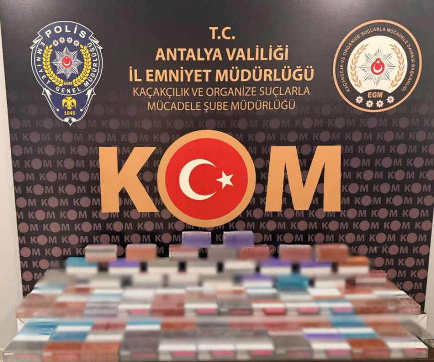 Antalya’da KOM operasyonları: 8 tutuklama, 22 bin 592 paket kaçak sigara